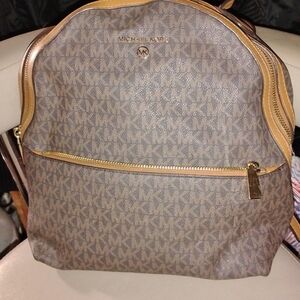 Michael Kors Brown and Tan Backpack